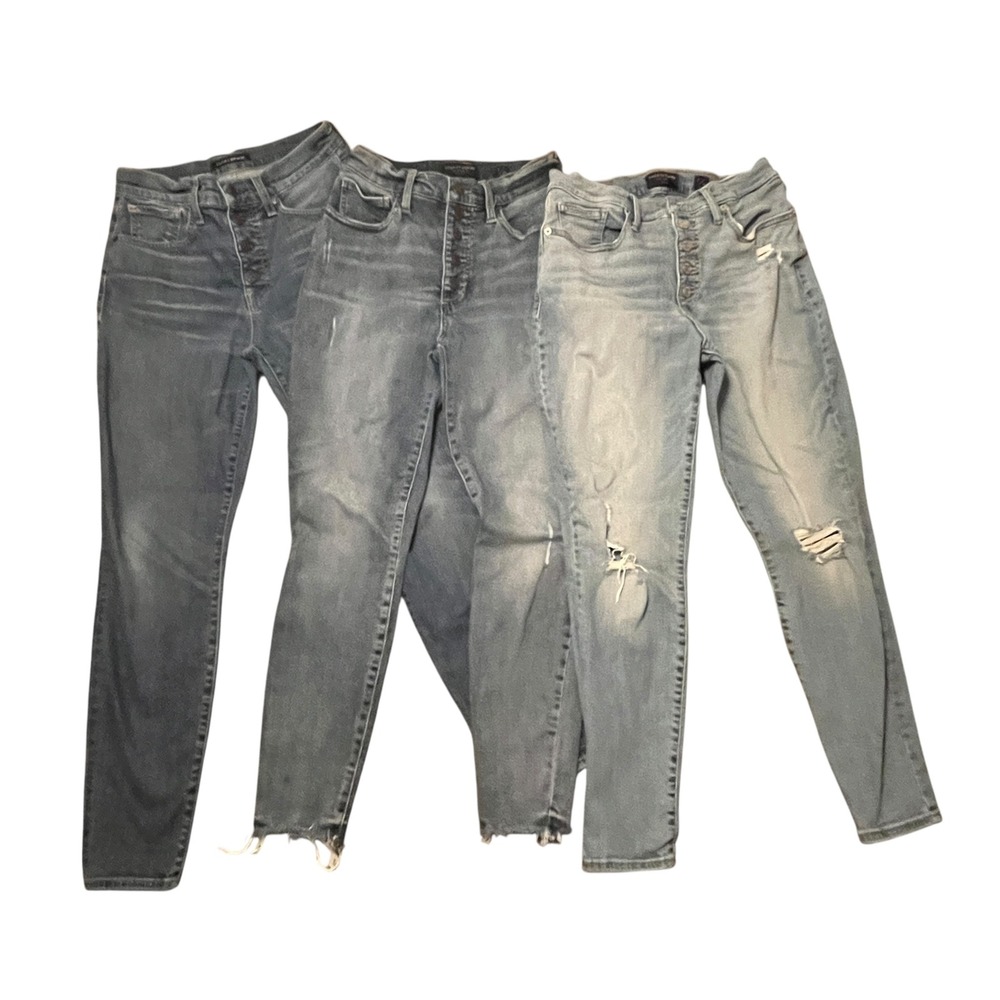 Lucky Brand Bridgette High Rise Skinny Distressed Jeans Sz 6/28 Button Fly Lot/3
